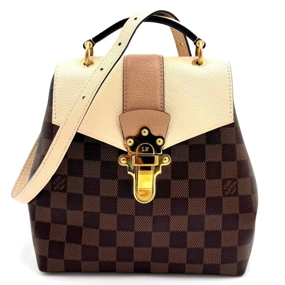 Clapton Damier Ebene Canvas Backpack Bag